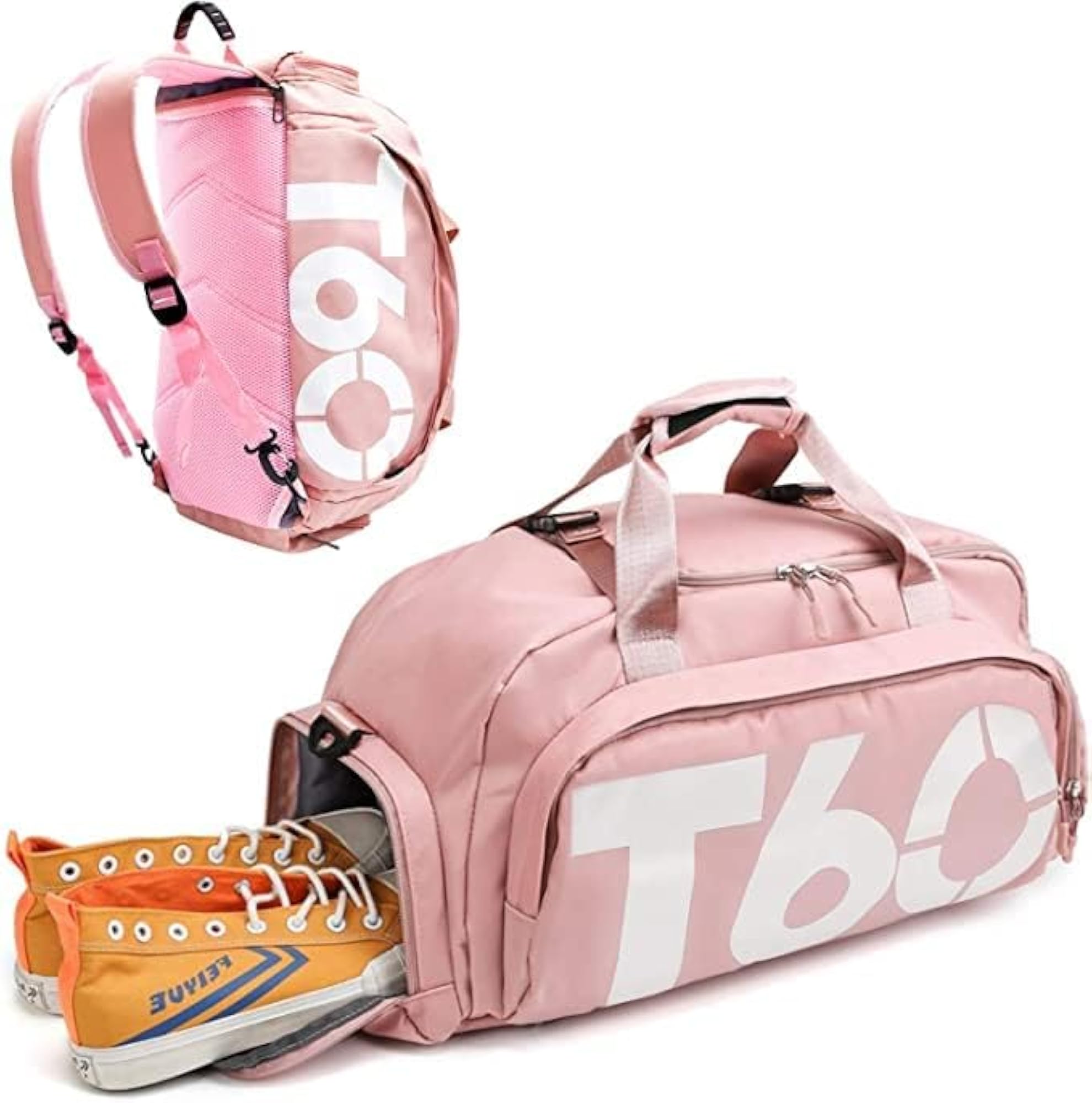 Lightweight Waterproof Travel Duffle Bag, Peach
